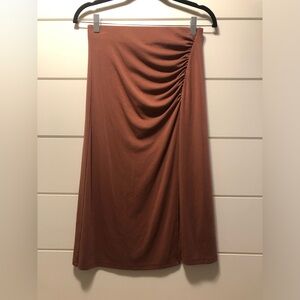 Wilfred Rust-Brown Midi Pencil Skirt with Side Slit 101350